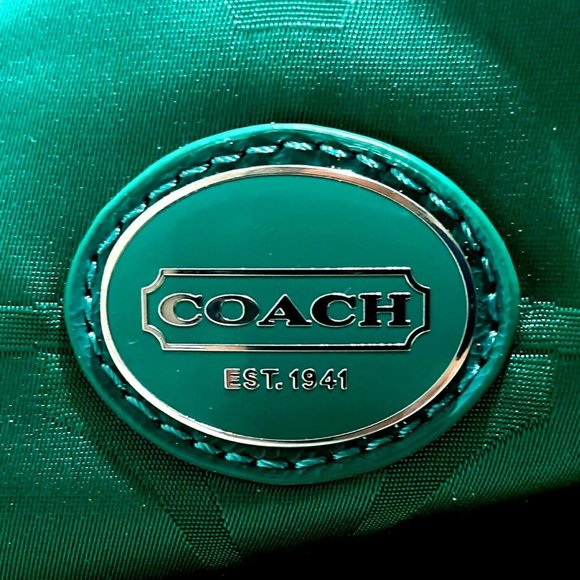 Coach Getaway Green 2 Pc Nylon Packable Weekender - Picture 10 of 12